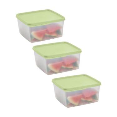 Imagem de Kit 3 Potes Herméticos Tupperware Basic Line Transparente 1,2L
