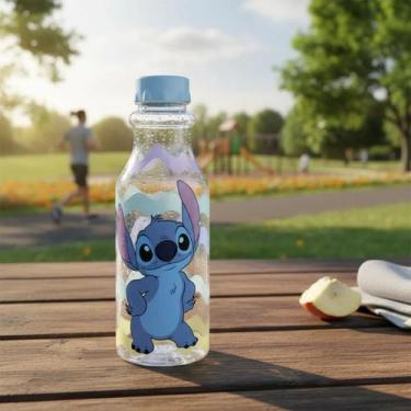 Imagem de Garrafa Água Infantil Stitch Escolar Lembrancinha Academia Garrafinha 