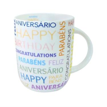 Imagem de Caneca de porcelana "parabéns" 380 ml - QUERO PRESENTEAR, B