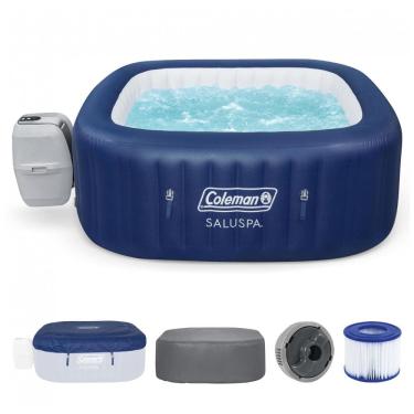 Imagem de Spa Inflável Hidromassagem para 4 a 6 Pessoas Portátil com 140 Jatos, Capa, Coleman Hawaii, Azul