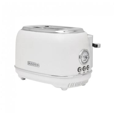 Imagem de Torradeira HADEN Chelsea inox 2 fatias marfim e cromada com fenda larga e 6 níveis de tostagem 900W 110V