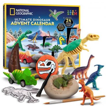 Imagem de Calendário do Advento Dinossauros – 24 Atividades e Figuras, Brinquedo Educativo STEM para Crianças, Presente Criativo, National Geographic