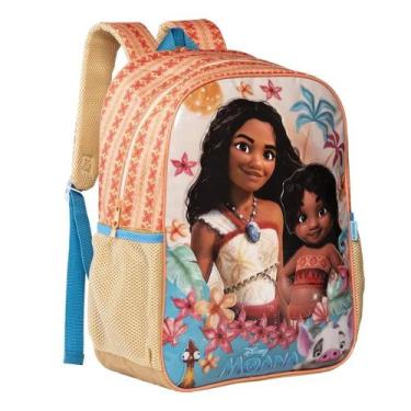 Imagem de Mochila Moana Costa Glitter Bolso Garrafinha Princesa Disney -, Laranj