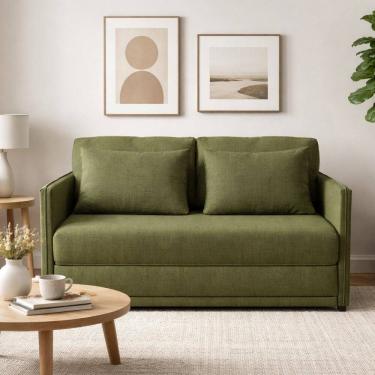 Imagem de Sofá-cama Casal 152cmx90cm Linho Charlie Verde