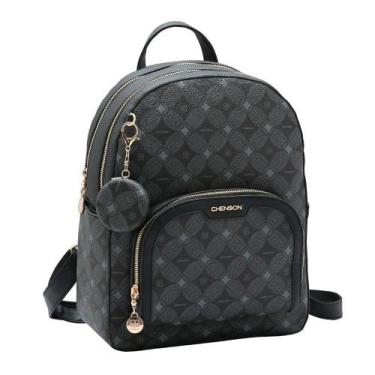 Imagem de Mochila Feminina Chenson Monograma 8485372 Com 2 Compartimentos Bolso 