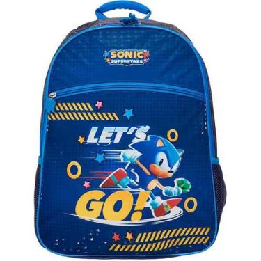 Imagem de Mochila De Costas Escolar Sonic Lets Go Azul Pacific ORIGINAL