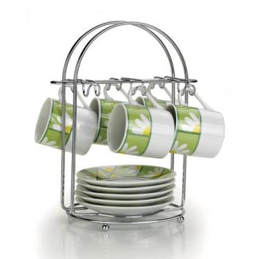 Imagem de Suporte Porta Xícaras Café Chá Pires Organizador Mesa Armário Cozinha 