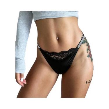 Imagem de Calcinha Sexy De Renda Com Strass, G String Transparente Para Mulheres