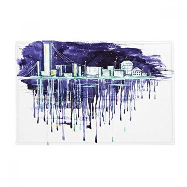 Imagem de DIYthinker Tapete antiderrapante para porta de banheiro com céu estrelado moderno em aquarela