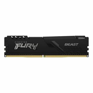 Imagem de KF432C16BB1/16 - Memória de 16GB DIMM DDR4 3200Mhz FURY Beast 1,35V 2Rx8 288 pinos para desktop/gamers, Preto
