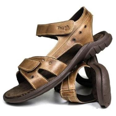 Imagem de Sandália Papete Masculina De Couro Tabaco 400 - DCB0400LTTBC-Masculino