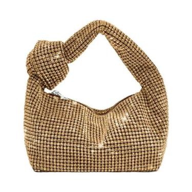 Imagem de Bolsa de Noite Feminina de Luxo com Alça de Cristal - Design Prateado,