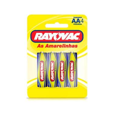 Imagem de Pilha Pequena Amarelinha Rayovac AA com 4 Unidades, Unica