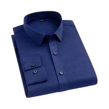 Imagem de Camisa Masculina Roxa Slim Fit Antirrugas Macia Sem Necessidade De Pas