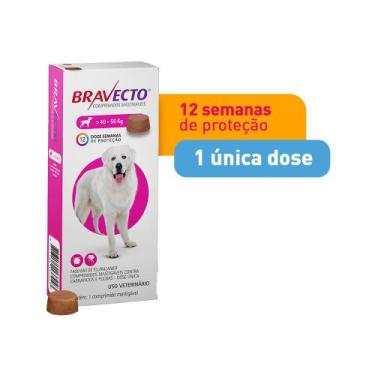 Imagem de Antipulgas E Carrapatos Bravecto Cães 40 A 56kg - 1400 Mg - MSD