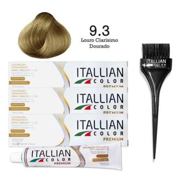 Imagem de 3 Unidades Coloração 9.3 Louro Claríssimo Dourado  Itallian Color - It