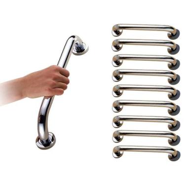 Imagem de Barra de Apoio 60cm Kit 11 Inox Banheiro Idoso Gestante Deficiente Amp