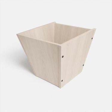 Imagem de Lixeira de Madeira para Escritório Empresa Reforçada Bege - Realme Mve