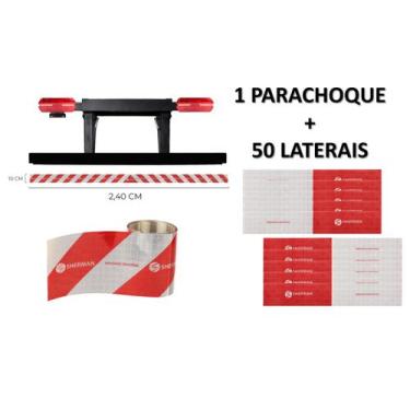 Imagem de 50 Faixa Refletiva Lateral + 1 Parachoque Caminhão Carreta - SHERMAN