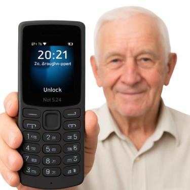 Imagem de Celular Para Idosos Nokia 105 4g Preto Com Botoes Grandes e Volume Bom