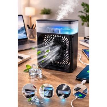 Imagem de Ventilador Climatizador Portátil USB - Preto - BLACK BULL