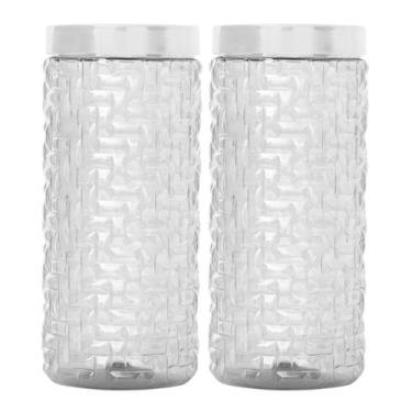 Imagem de Kit 2 Pote Porta Mantimentos Grande 2,5 Litros Café E Açúcar Biscoito 