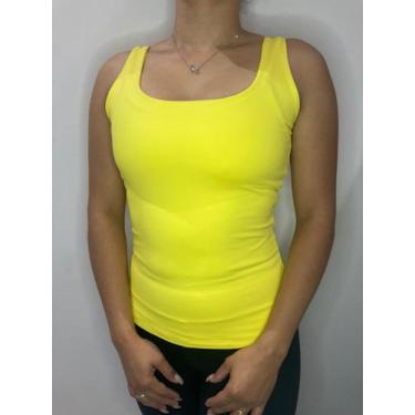 Imagem de Regata Fitness Frente Dupla Poliamida Light - Landim Store, AMARELO, P