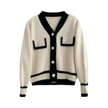 Imagem de Moda coreana feminina novo coreano solto manga comprida camisola de ma