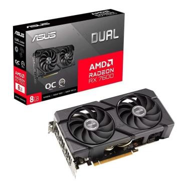 Imagem de Placa de Vídeo DUAL RX 7600 O8G EVO AMD Radeon, 8GB GDDR6, 128 Bits, OpenGL 4.6 - 90YV0...