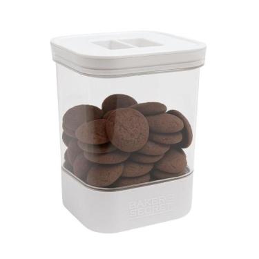 Imagem de Pote Hermético Porta Mantimentos Tampa Cozinha 1000ml Branco - Baker's
