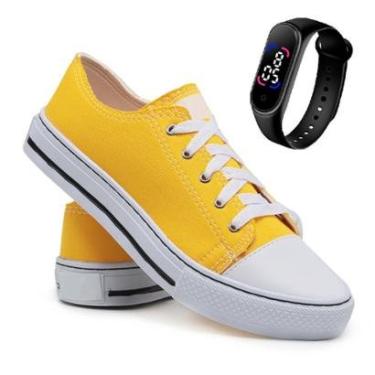 Imagem de Tênis Casual Feminino All Colors Cano Baixo + Relógio-Feminino