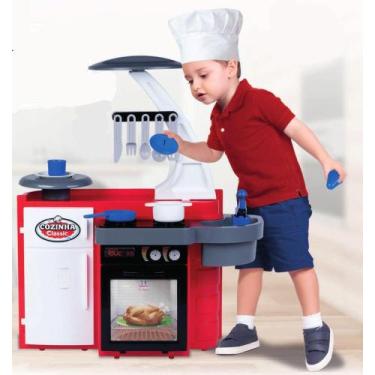 Imagem de Mini Cozinha Infantil Armário Pia Fogão Geladeira Completa - Cotiplás