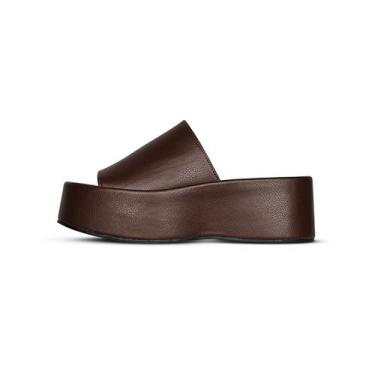 Imagem de Tamanco Feminino Plataforma Marrom - Jessica Leal Shoes, Marrom, 36