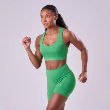Imagem de Bermuda Authen Grit Bossa 15cm Para Corrida, VERDE/BRILHANTE, M
