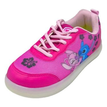 Imagem de Tenis Infantil Menina Stitch Luz de Led Dia a Dia Kid Star, Pink, 27