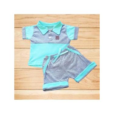 Imagem de Conjunto Camisa Polo + Bermuda Bebe Menino Recém Nascido Ou Bebe Rebor