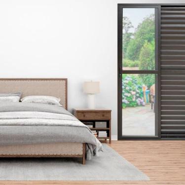 Imagem de Porta Balcão 3 Folhas Alumínio 2,10 x 1,20 com Fechadura Preto Hale Es