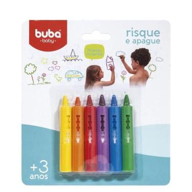 Imagem de Giz de Banho Risque e Apague 6 cores Buba