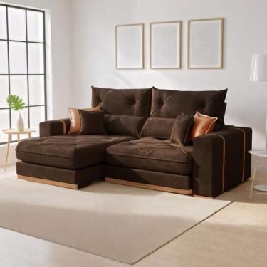 Imagem de Sofá Retrátil e Reclinável 4 Lugares Veludo Pillow Top 25cm Columbia 2