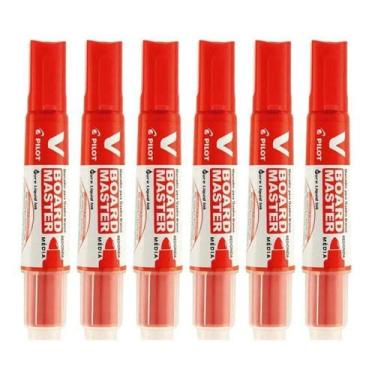Imagem de Pincel Para Quadro Branco Recarregável Board Master Vermelho 6 Unidade