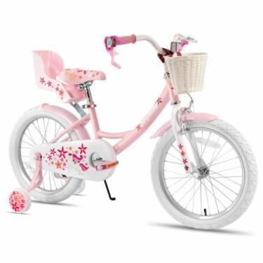 Imagem de Bicicleta JOYSTAR Unicorn 18" para meninas com assento para boneca e r