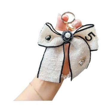 Imagem de Chaveiro De Moda Feminina Com Pérolas E Laço De Borboleta, Pingente Pa