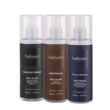 Imagem de Kit 3 Body Splash Masculino Homme Desodorante Barbours 200ml - Barbour