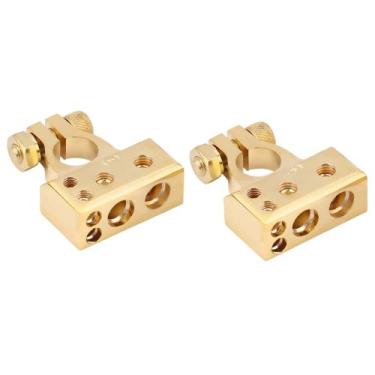 Imagem de Conector de bateria anti-oxidação Liga positiva de cobre bateria off-road para veículo(ouro)
