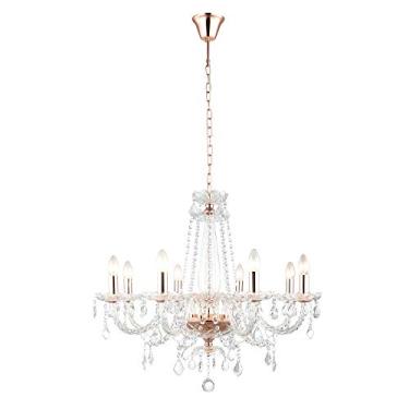 Imagem de Pendente Bella Iluminação Tyene No Voltagev Rose/ Transparente