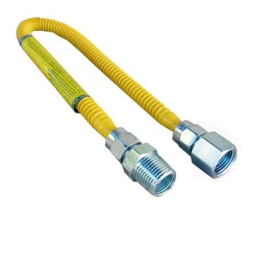 Imagem de LASCO 10-1203 Linha de fornecimento de aparelhos a gás revestido flexível, 45,7 cm, conector OD MIP X 1,2 cm, acessórios FIP, 6 unidades, 6 unidades