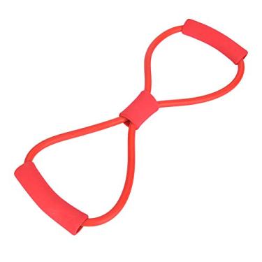 Imagem de 01 02 015 Bandas extensoras de alta elasticidade, padrão de 8 faixas de exercícios, faixa de resistência, ampla gama de usos, segura e não tóxica para pilates para exercícios no chão para ioga (vermelho)
