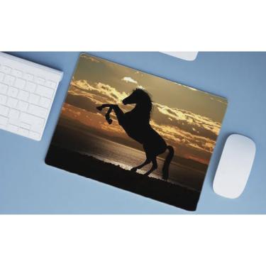 Mouse pad para jogos com arma, pistola e bordas costuradas