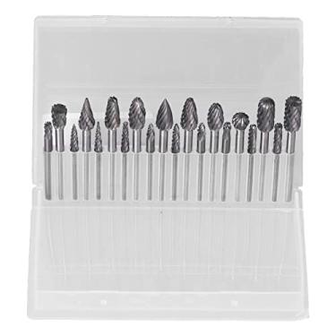 Imagem de 20 peças de lixa rotativa de carboneto de tungstênio, brocas de rebarbas com compartimento duplo para soldagem, modelo, engenharia de engenharia e fabricação de joias