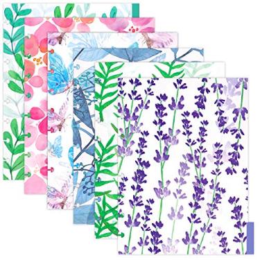 Imagem de Rancco divisórias de abas discbound tamanho júnior, 2 conjuntos, 12 peças, divisórias de fichário de PVC floral fosco para organizador pessoal de planejador, perfurado A5, 8 orifícios, cores sortidas, 21,3 x 14,5 cm